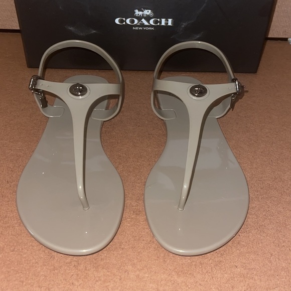 Coach Shoes - COACH Pelican Shiny Jelly Sandals